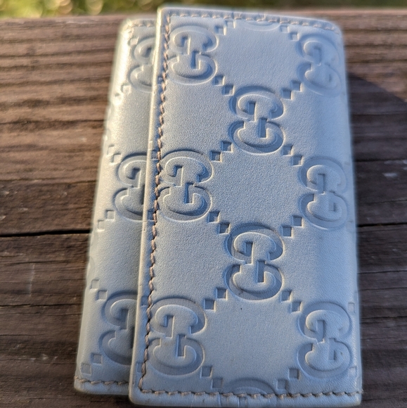 Gucci GG Leather 6 Ring Key Case Blue Gray VGUC - Picture 3 of 12